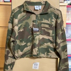 Cropped Half-Zip Sweatshirt